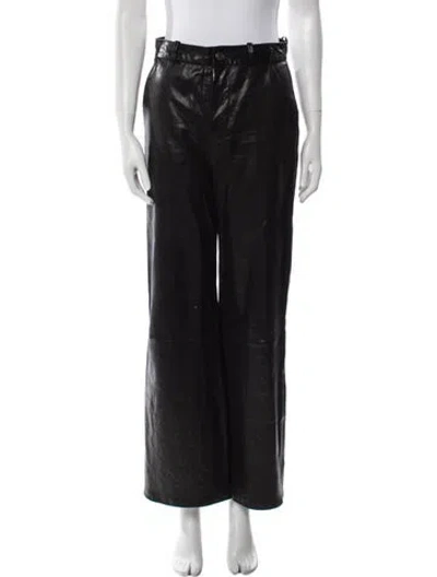 Pre-owned Frame Silk Wide Leg Pants In Black