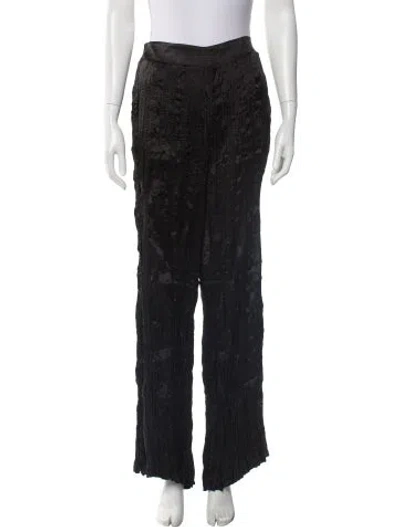 Pre-owned Frame Silk Wide Leg Pants In Black