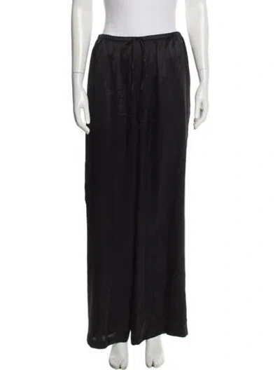 Pre-owned Frame Silk Wide Leg Pants In Black