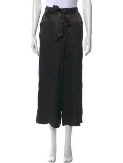 Pre-owned Frame Silk Wide Leg Pants In Black