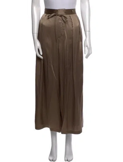 Pre-owned Frame Silk Wide Leg Pants In Neutral