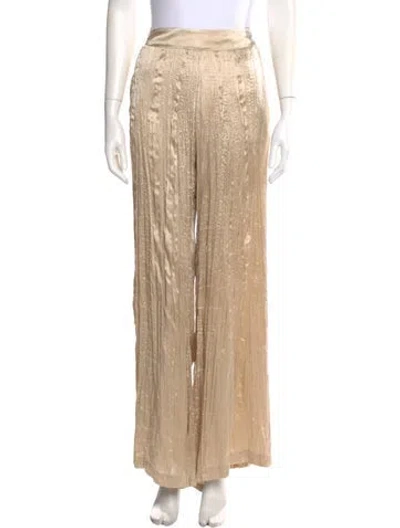 Pre-owned Frame Silk Wide Leg Pants In Neutral
