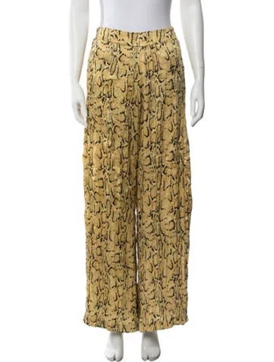 Pre-owned Frame Silk Wide Leg Pants In Yellow