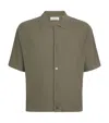 Frame Silk-linen-blend Overshirt In Multi