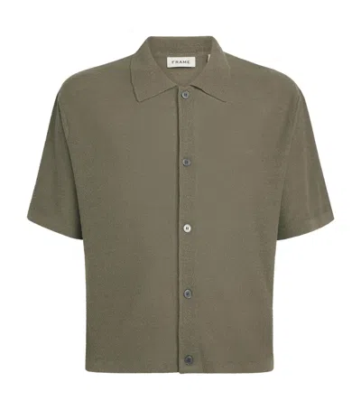 Frame Silk-linen-blend Overshirt In Multi