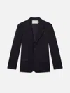 Frame Single Breasted Blazer In Blue