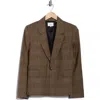 Frame Single Button Virgin Wool Blazer In Brown