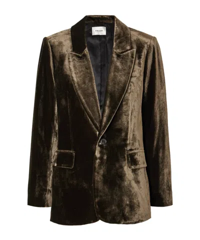 Frame Single-breasted Blazer In Black