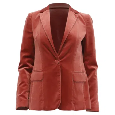 Pre-owned Frame Single-breasted Blazer In Rust Orange Cotton