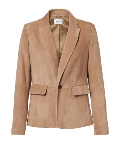 Frame Single-breasted Suit Jacket In Brown