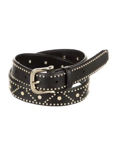 Pre-owned Frame Skinny Leather Belt In Black