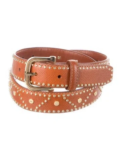 Pre-owned Frame Skinny Leather Belt In Brown