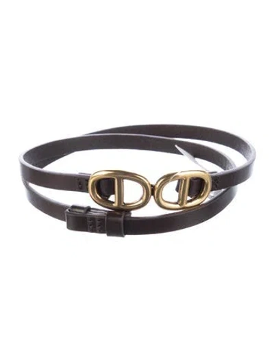 Pre-owned Frame Skinny Leather Belt In Brown