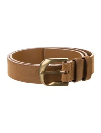 Pre-owned Frame Skinny Leather Belt In Brown