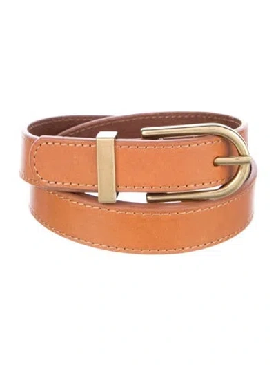 Pre-owned Frame Skinny Leather Belt In Brown