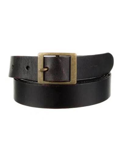 Pre-owned Frame Skinny Leather Belt In Brown