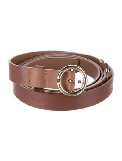 Pre-owned Frame Skinny Leather Waist Belt In Brown