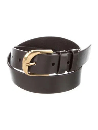Pre-owned Frame Skinny Leather Waist Belt In Brown