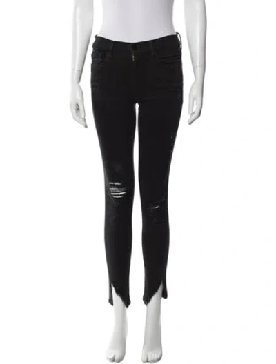 Pre-owned Frame Skinny Leg Pants In Black