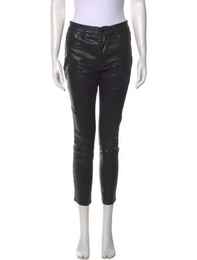 Pre-owned Frame Skinny Leg Pants In Black