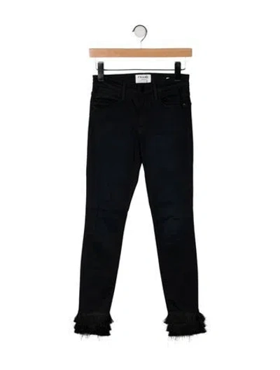 Pre-owned Frame Skinny Leg Pants In Black