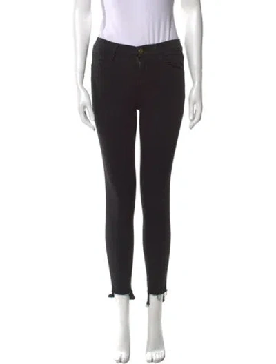 Pre-owned Frame Skinny Leg Pants In Black