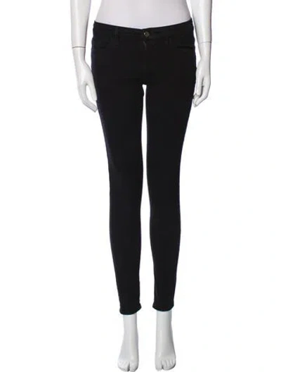 Pre-owned Frame Skinny Leg Pants In Black