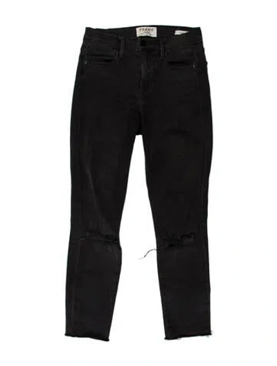 Pre-owned Frame Skinny Leg Pants In Black