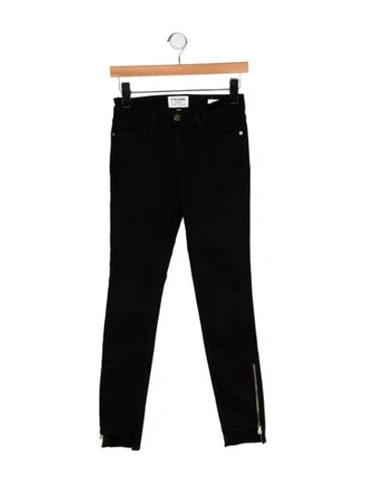 Pre-owned Frame Skinny Leg Pants In Black