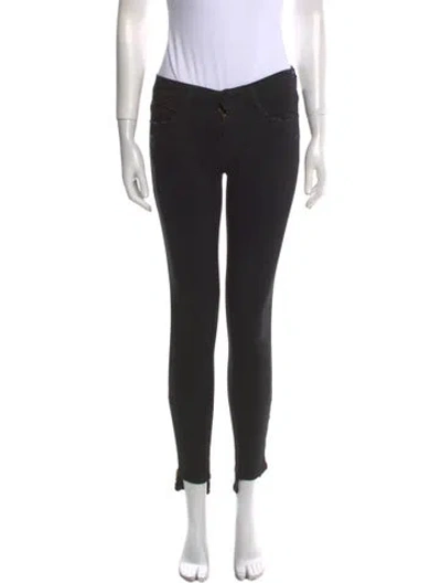 Pre-owned Frame Skinny Leg Pants In Black