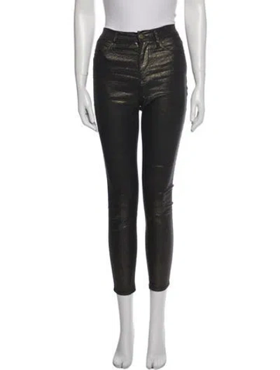 Pre-owned Frame Skinny Leg Pants In Black