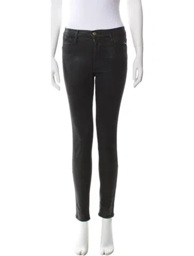 Pre-owned Frame Skinny Leg Pants In Black
