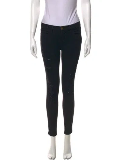 Pre-owned Frame Skinny Leg Pants In Black