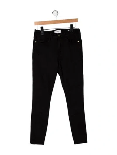 Pre-owned Frame Skinny Leg Pants In Black
