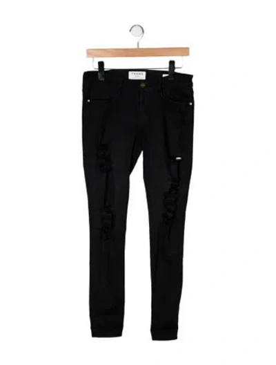 Pre-owned Frame Skinny Leg Pants In Black