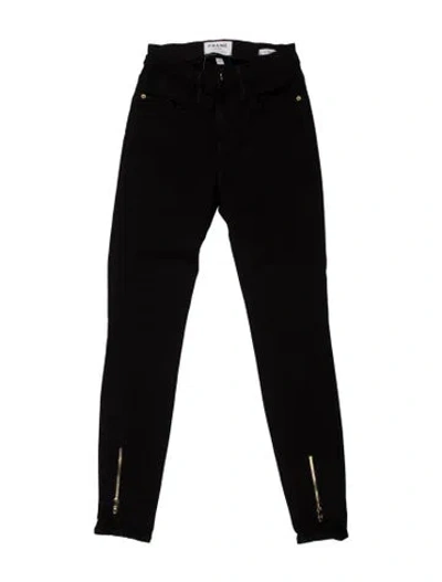Pre-owned Frame Skinny Leg Pants In Black