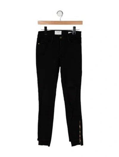Pre-owned Frame Skinny Leg Pants In Black
