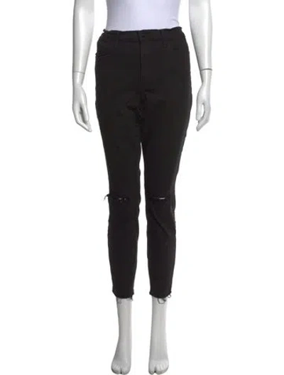 Pre-owned Frame Skinny Leg Pants In Black