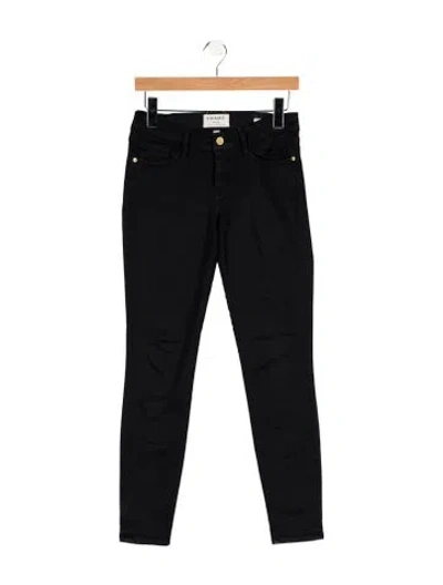 Pre-owned Frame Skinny Leg Pants In Black
