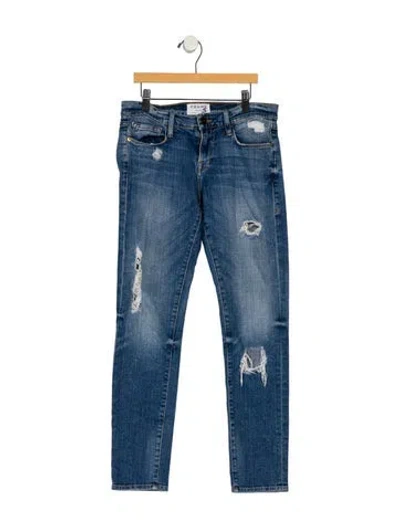 Pre-owned Frame Skinny Leg Pants In Blue