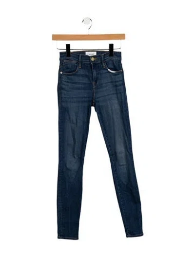 Pre-owned Frame Skinny Leg Pants In Blue