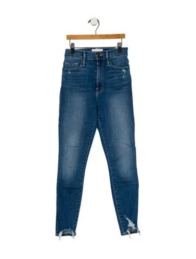 Pre-owned Frame Skinny Leg Pants In Blue