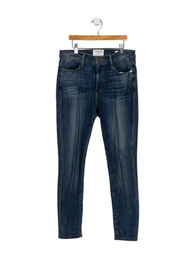 Pre-owned Frame Skinny Leg Pants In Blue