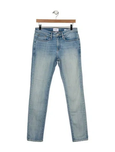 Pre-owned Frame Skinny Leg Pants In Blue