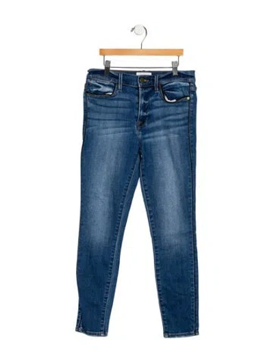 Pre-owned Frame Skinny Leg Pants In Blue