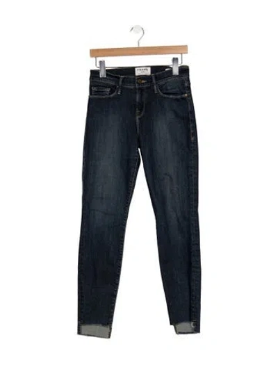 Pre-owned Frame Skinny Leg Pants In Blue