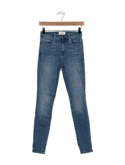 Pre-owned Frame Skinny Leg Pants In Blue