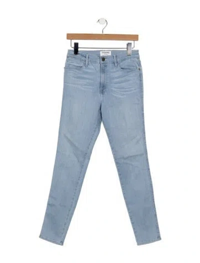Pre-owned Frame Skinny Leg Pants In Blue