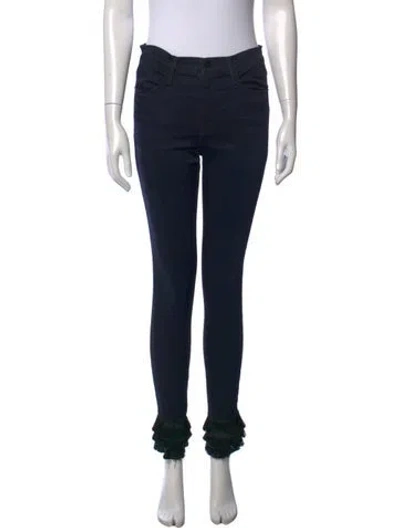 Pre-owned Frame Skinny Leg Pants In Blue