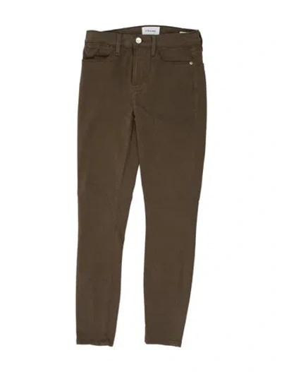 Pre-owned Frame Skinny Leg Pants In Brown